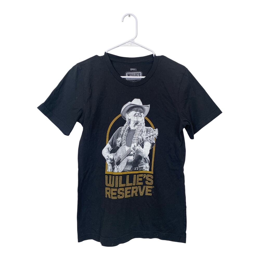 Willieβs Reserve Willie Nelson Graphic T-Shirt Menβs Black Cannabis Tee Size S